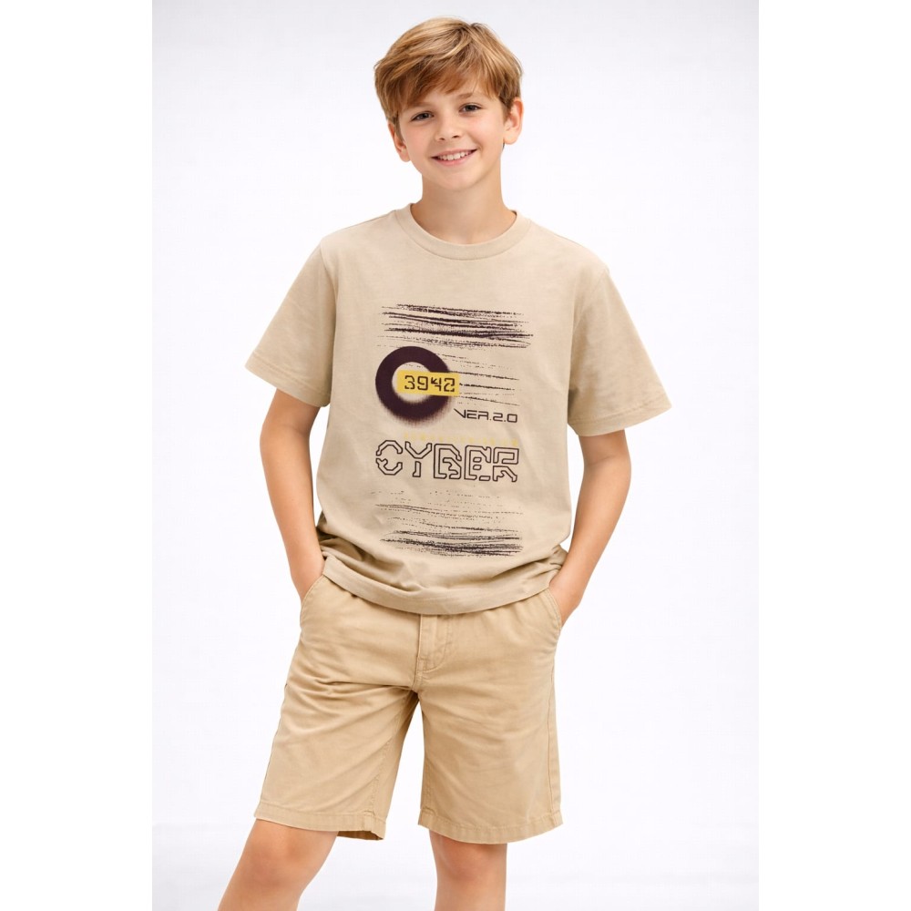 Παιδική Μπλούζα Για Αγόρι 8-14 Χρονών Μπεζ