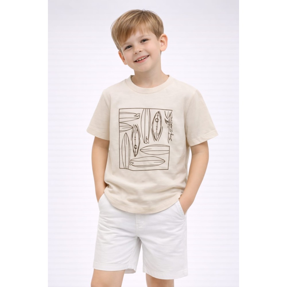 Παιδική Μπλούζα Για Αγόρι 3-8 Χρονών Κρεμ