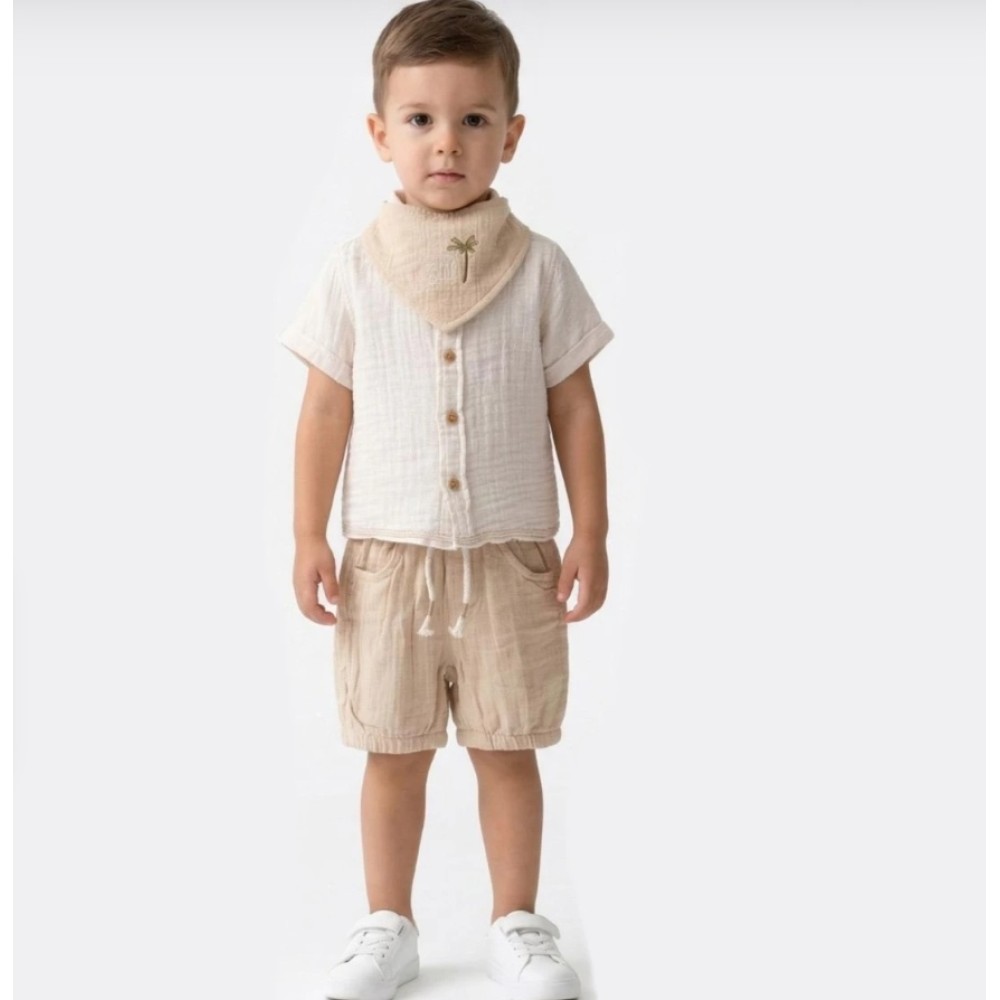 Βρεφικό Σετ 3Τμχ Για Αγόρι 6-24 Μηνών Εκρού 