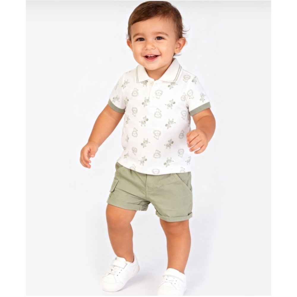 Βρεφικό Σετ Για Αγόρι 6-24 Μηνών Λευκό-Πράσινο