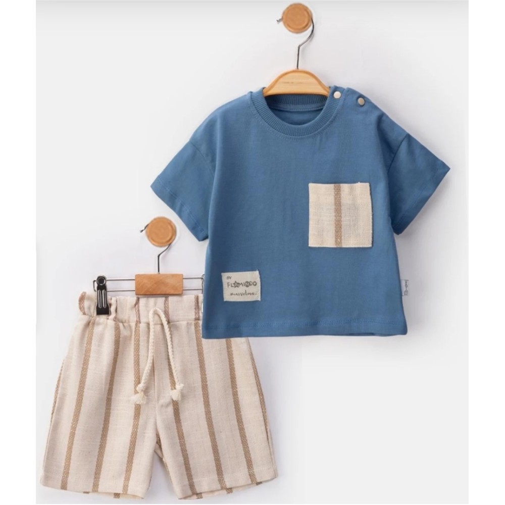 Βρεφικό Σετ Για Αγόρι 6-24 Μηνών Μπλε-Εκρού 