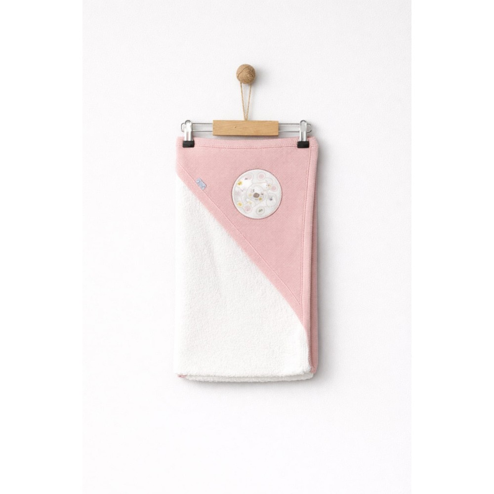 Βρεφική Πετσέτα Μπάνιου Για Κορίτσι Λευκό - Ροζ