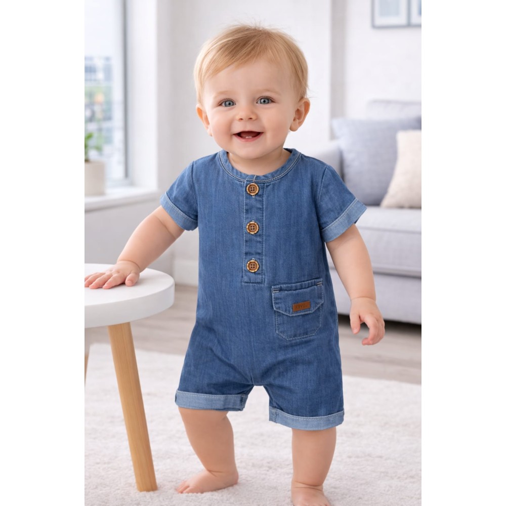 Βρεφικό  Τζιν Φορμάκι Για Αγόρι 0-12 Μηνών Μπλε
