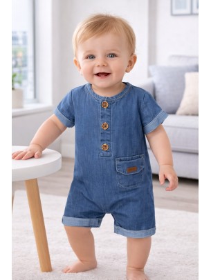 Βρεφικό  Τζιν Φορμάκι Για Αγόρι 0-12 Μηνών Μπλε