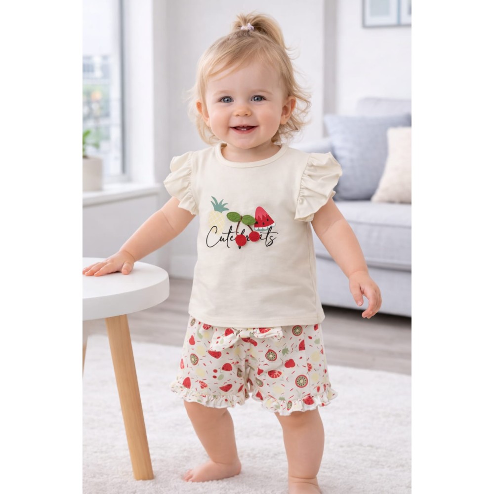 Βρεφικό Σετ Για Κορίτσι 9-36 Μηνών Εκρού 