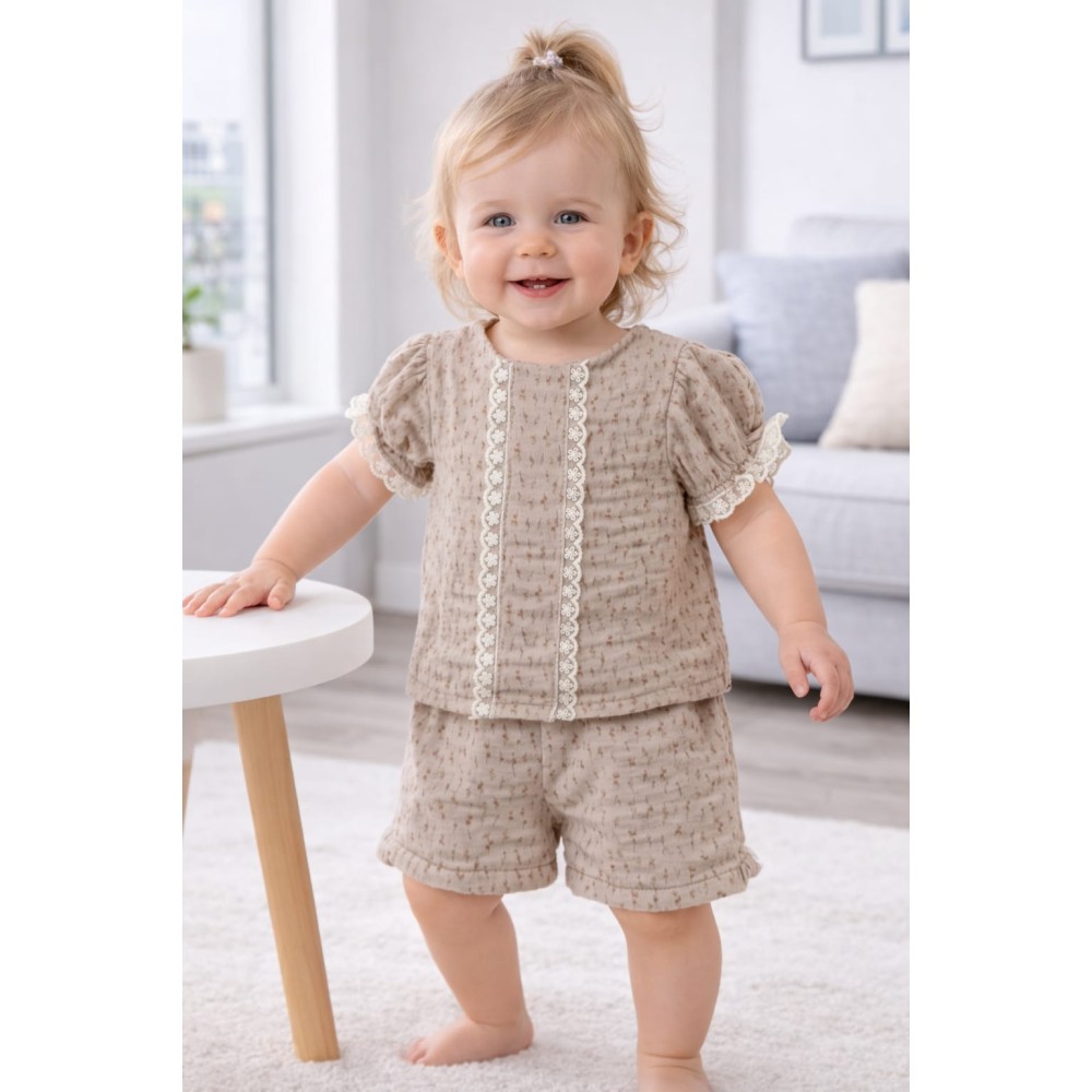 Βρεφικό Σετ Για Κορίτσι 6-24 Μηνών Καφέ