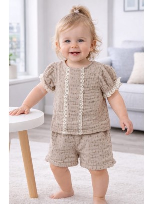 Βρεφικό Σετ Για Κορίτσι 6-24 Μηνών Καφέ