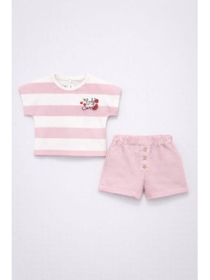 Βρεφικό Σετ Για Κορίτσι 9-36 Μηνών Ροζ