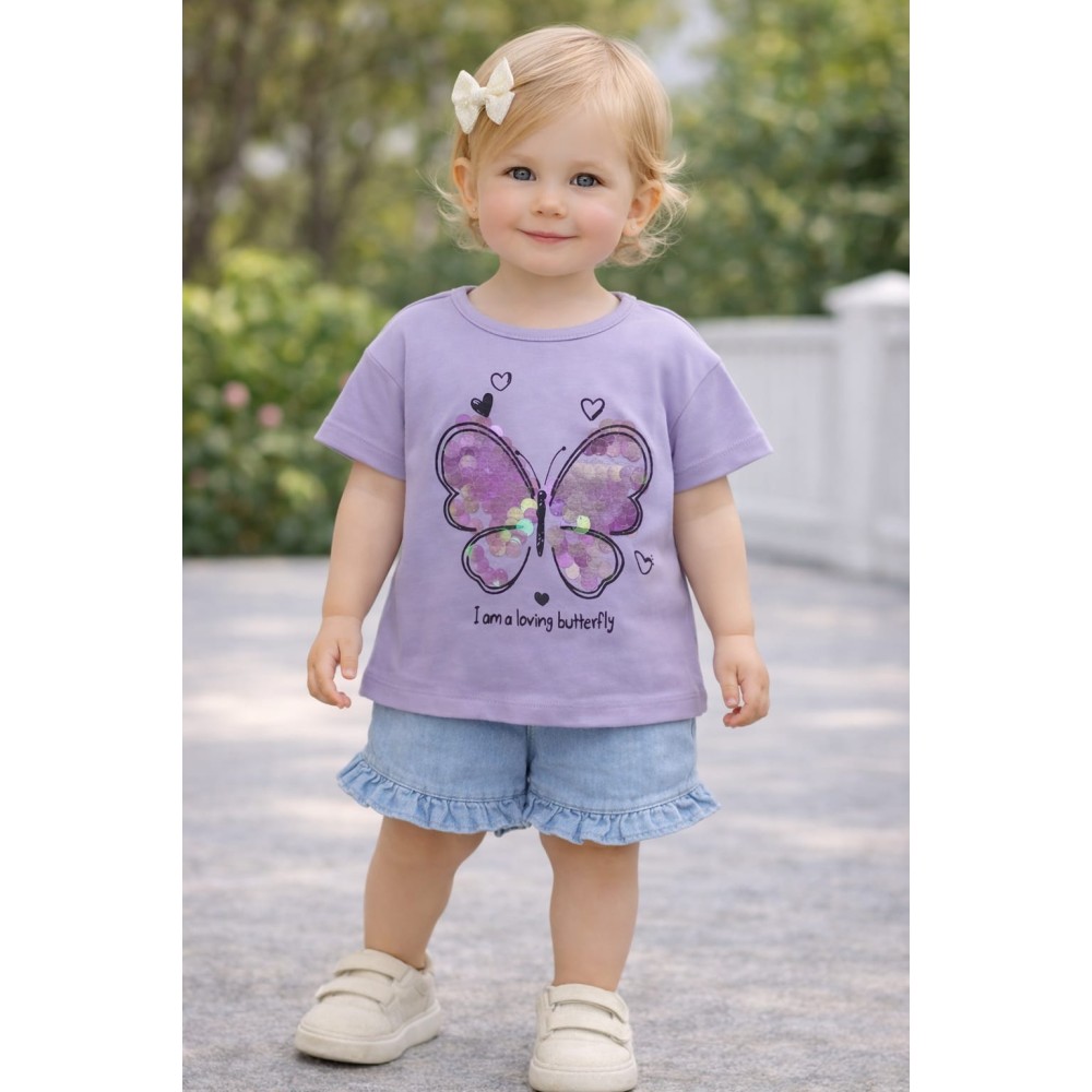 Βρεφική Μπλούζα Για Κορίτσι 6-24 Μηνών Μωβ