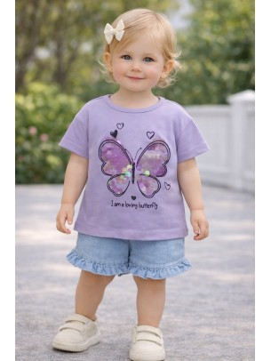 Βρεφική Μπλούζα Για Κορίτσι 6-24 Μηνών Μωβ