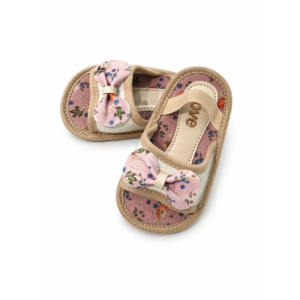 Βρεφικά Πέδιλα Αγκαλιάς Εκρού-Ροζ