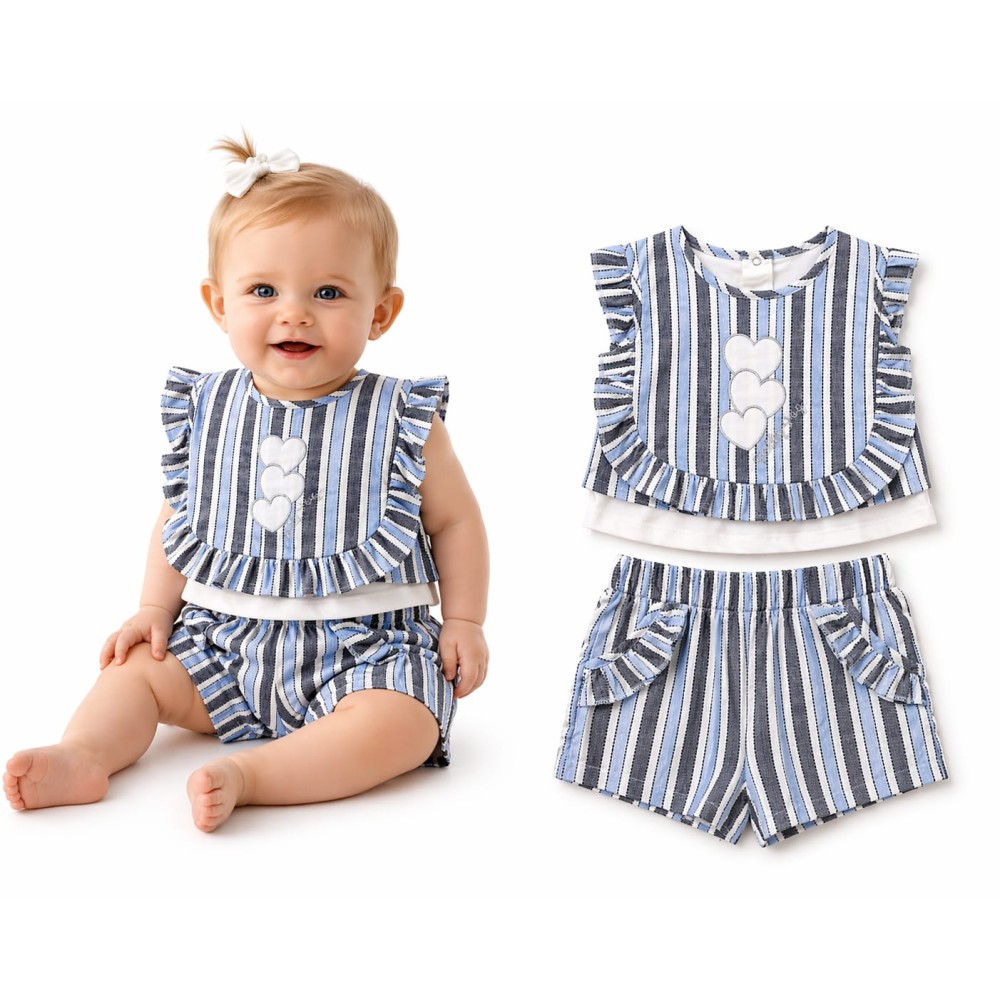 Βρεφικό Σετ Για Κορίτσι 6-24 Μηνών Μπλε