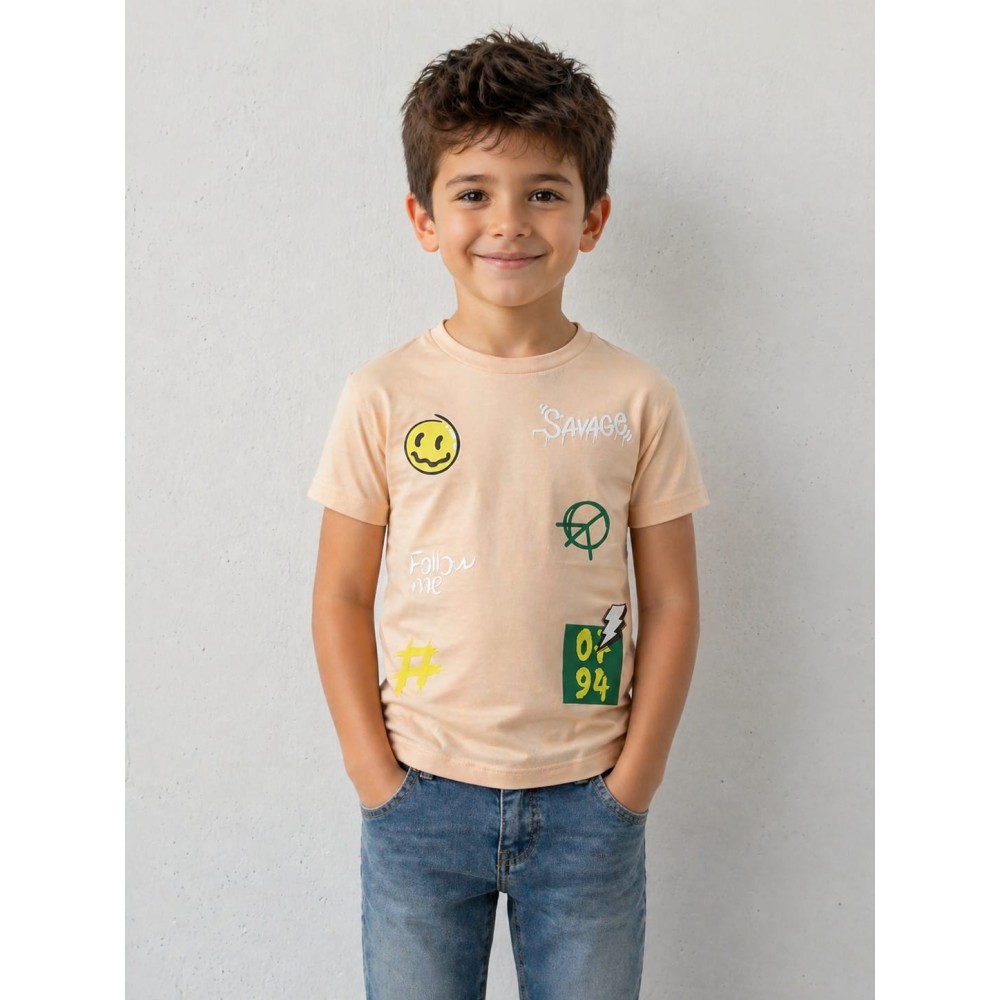 Παιδική Μπλούζα Για Αγόρι 3-8 Χρονών Σομόν