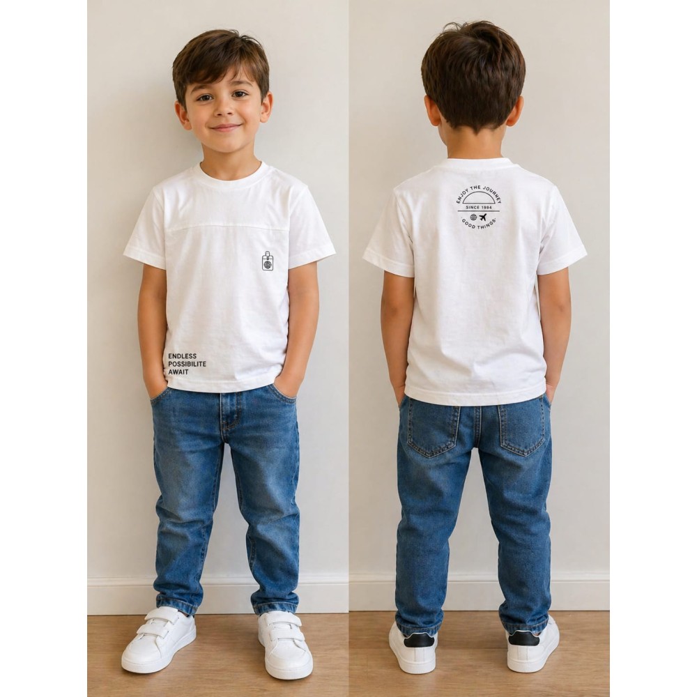 Παιδική Μπλούζα Για Αγόρι 6-10 Χρονών Λευκό