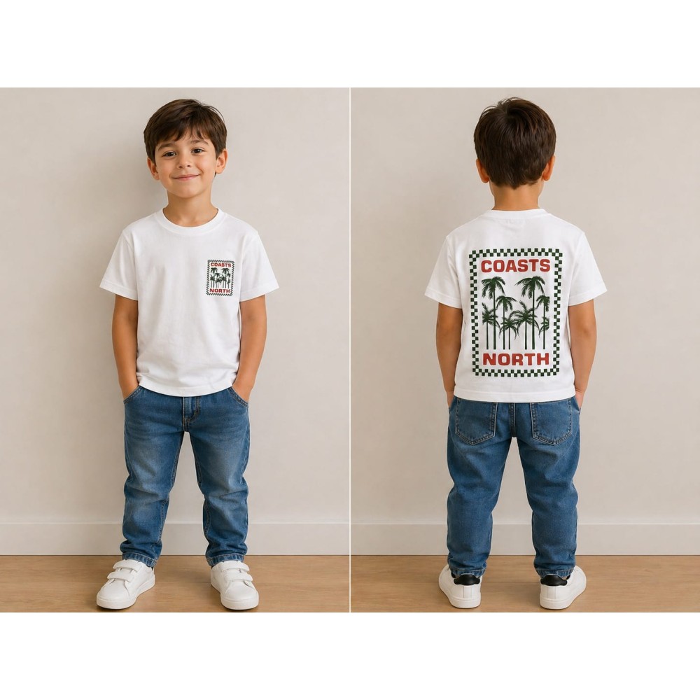 Παιδική Μπλούζα Για Αγόρι 6-10 Χρονών Λευκό