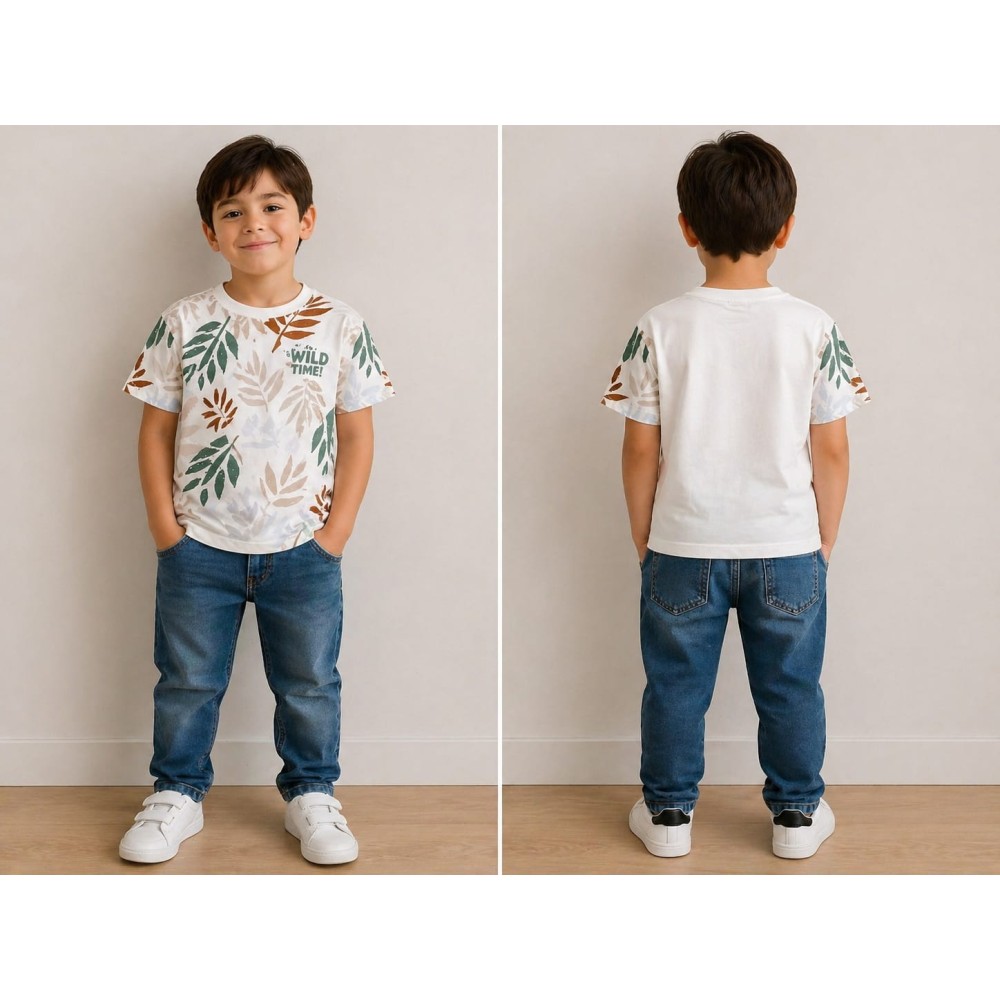 Παιδική Μπλούζα Για Αγόρι 6-10 Χρονών Λευκό