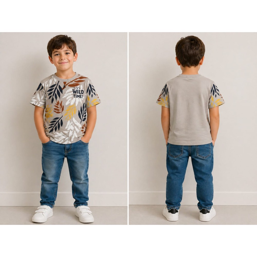 Παιδική Μπλούζα Για Αγόρι 6-10 Χρονών Μπεζ