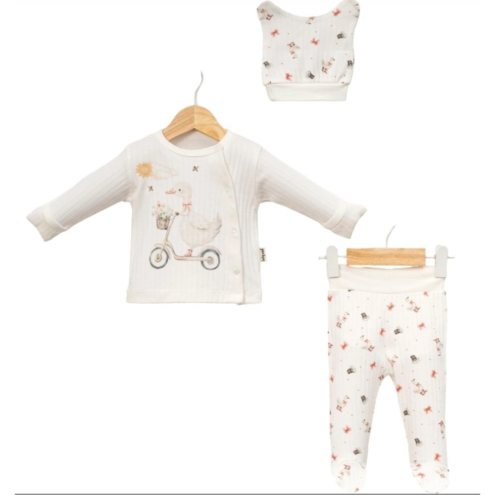 Σετ Νεογέννητο 3Τμχ Για Κορίτσι 0-3 Μηνών Λευκό