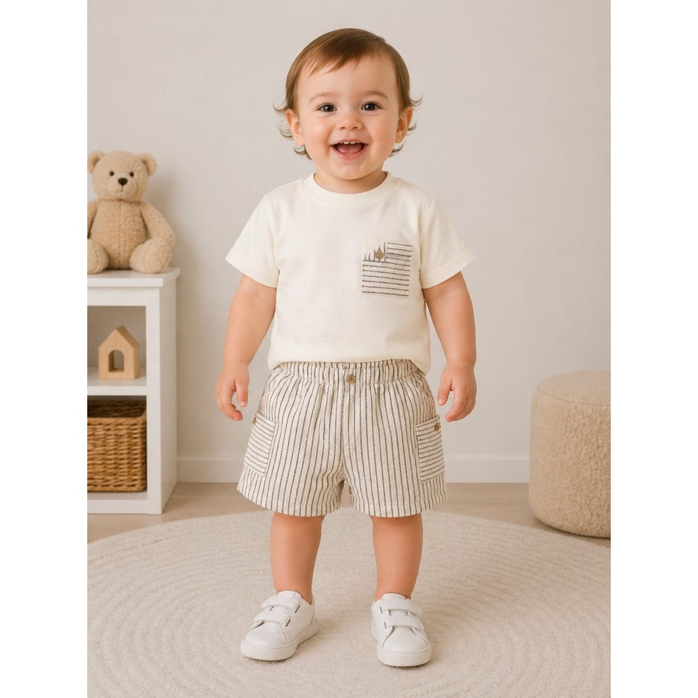 Βρεφικό Σετ Για Αγόρι 3-12 Μηνών Εκρού