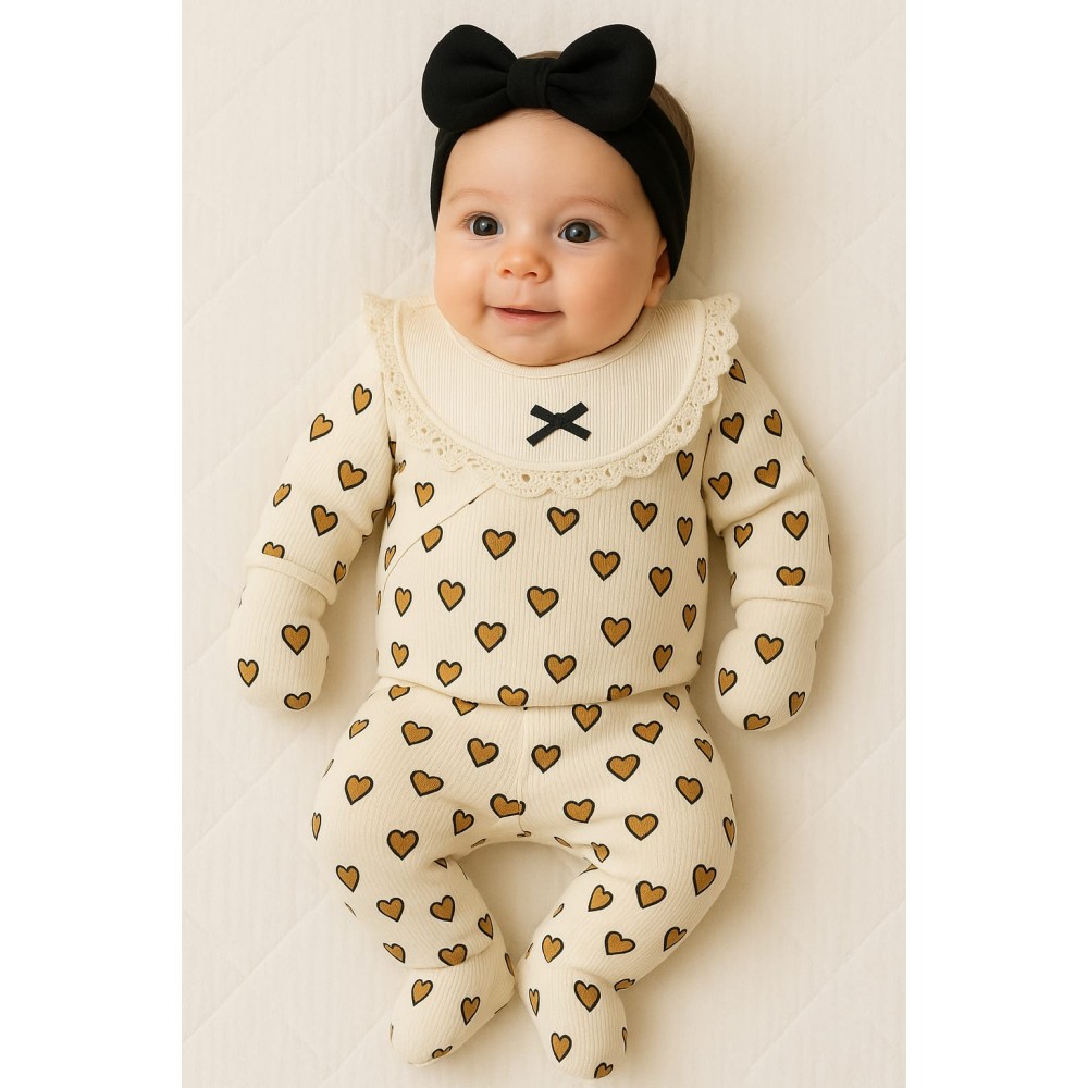 Σετ Νεογεννητο Για Κοριτσι Εκρου 0-3 Μηνων