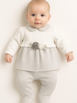 Σετ Νεογεννητο Για Κοριτσι Λευκο Γκρι 1-6 Μηνων