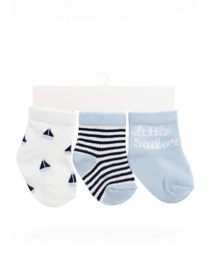Βρεφικες  Σετ Καλτσες 3 Τμχ 0-6 Μηνων Μπλε