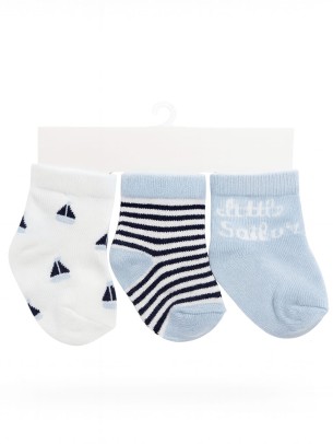Βρεφικες  Σετ Καλτσες 3 Τμχ 0-6 Μηνων Μπλε
