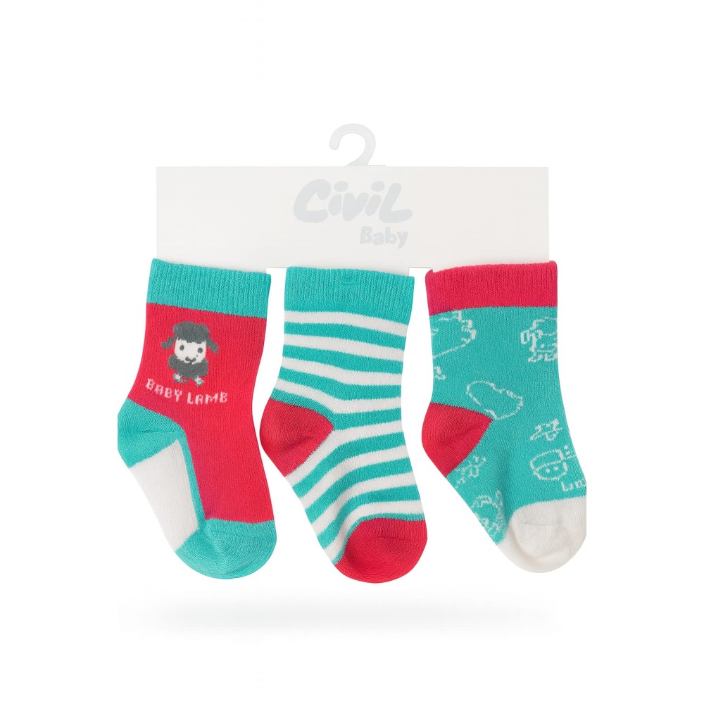 Βρεφικες  Σετ Καλτσες 3 Τμχ 12 Μηνων Τουρκουαζ