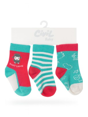 Βρεφικες  Σετ Καλτσες 3 Τμχ 12 Μηνων Τουρκουαζ