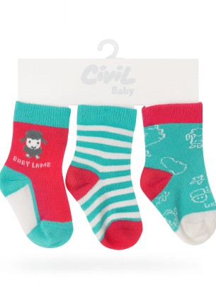 Βρεφικες  Σετ Καλτσες 3 Τμχ 12 Μηνων Τουρκουαζ