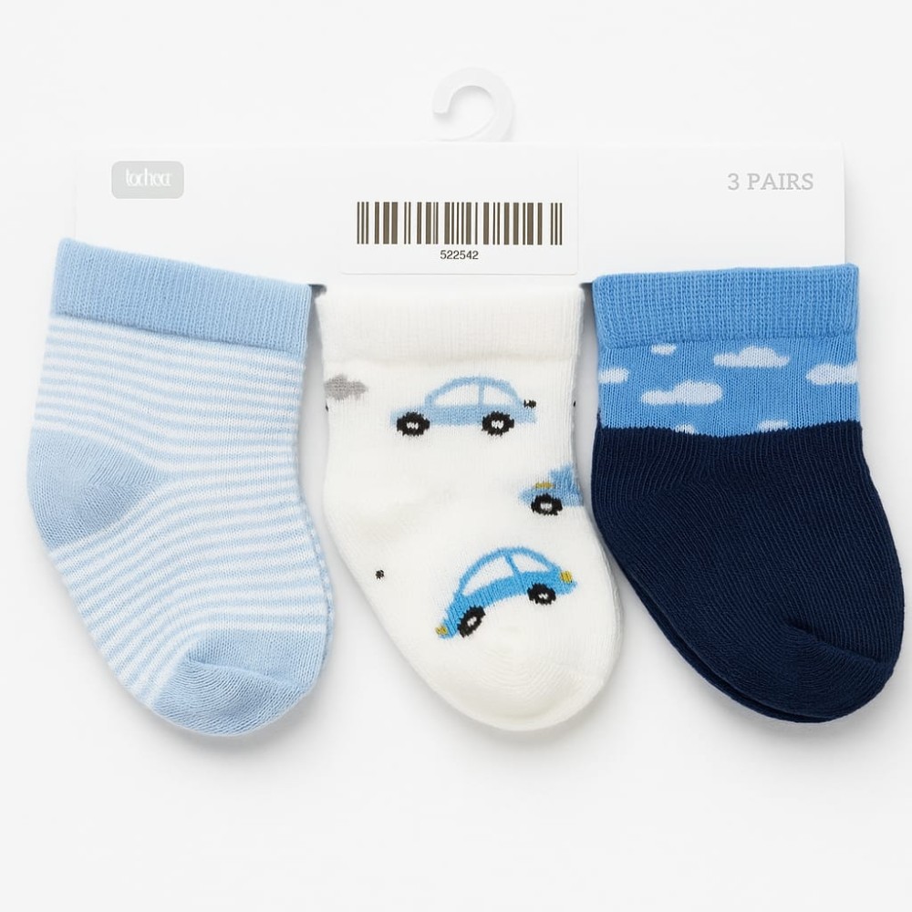 Βρεφικες Καλτσες 3 Τμχ  0-6 Μηνων Μπλε