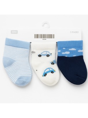 Βρεφικες Καλτσες 3 Τμχ  0-6 Μηνων Μπλε