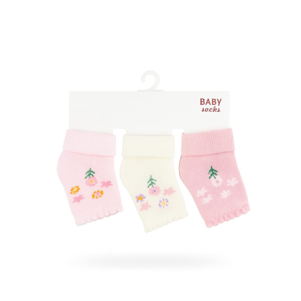 Βρεφικες Καλτσες 3 Τμχ Ροζ 0-3 Μηνων