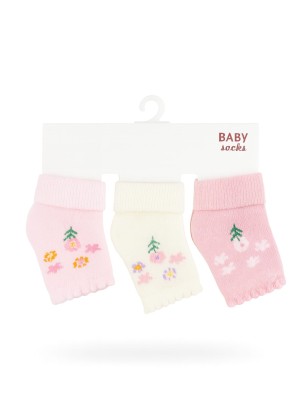 Βρεφικες Καλτσες 3 Τμχ Ροζ 0-3 Μηνων