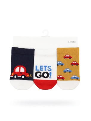 Βρεφικες Καλτσες 3 Τμχ Καφε 0-3 Μηνων