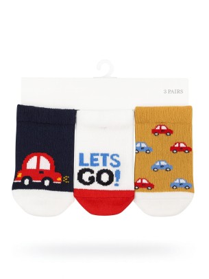 Βρεφικες Καλτσες 3 Τμχ Καφε 0-3 Μηνων