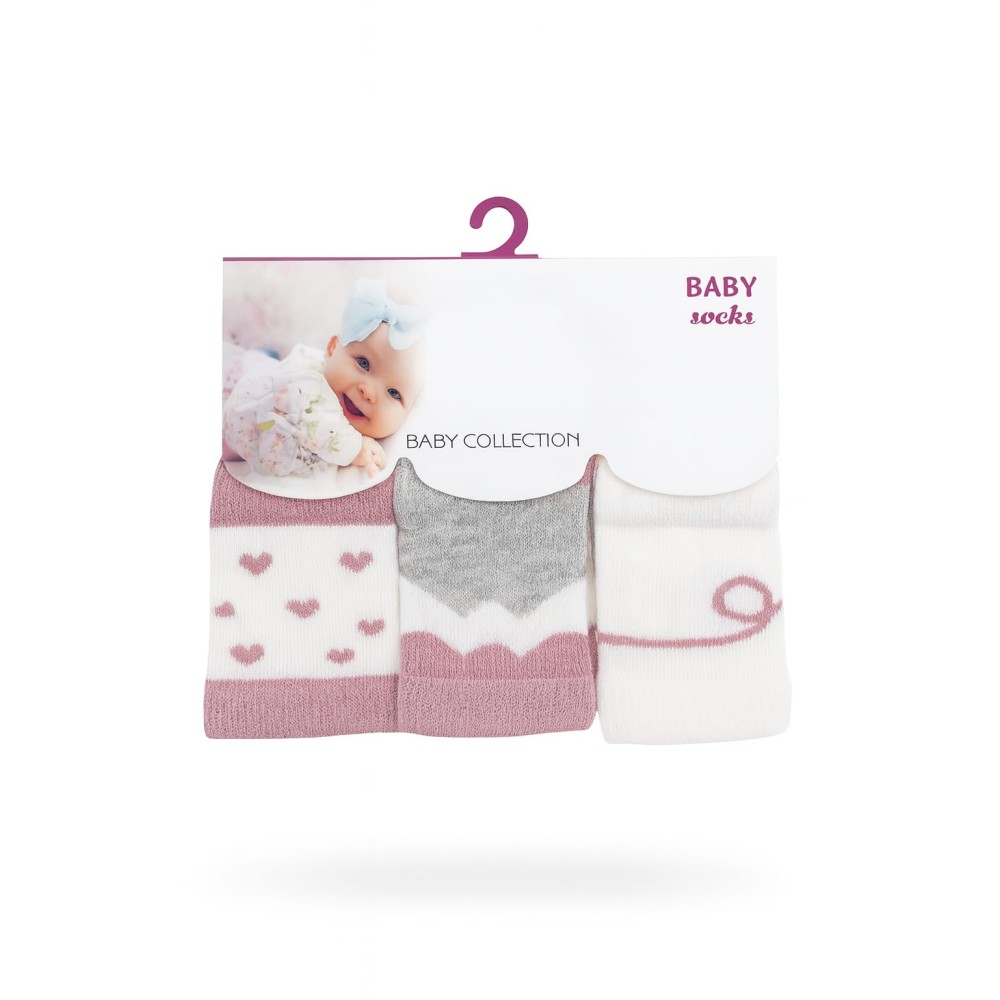 Βρεφικες Καλτσες 3 Τμχ  0-3 Μηνων Ροζ