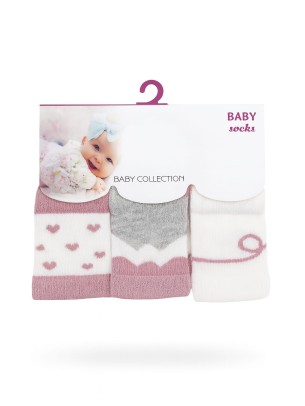 Βρεφικες Καλτσες 3 Τμχ  0-3 Μηνων Ροζ