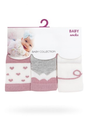 Βρεφικες Καλτσες 3 Τμχ  0-3 Μηνων Ροζ