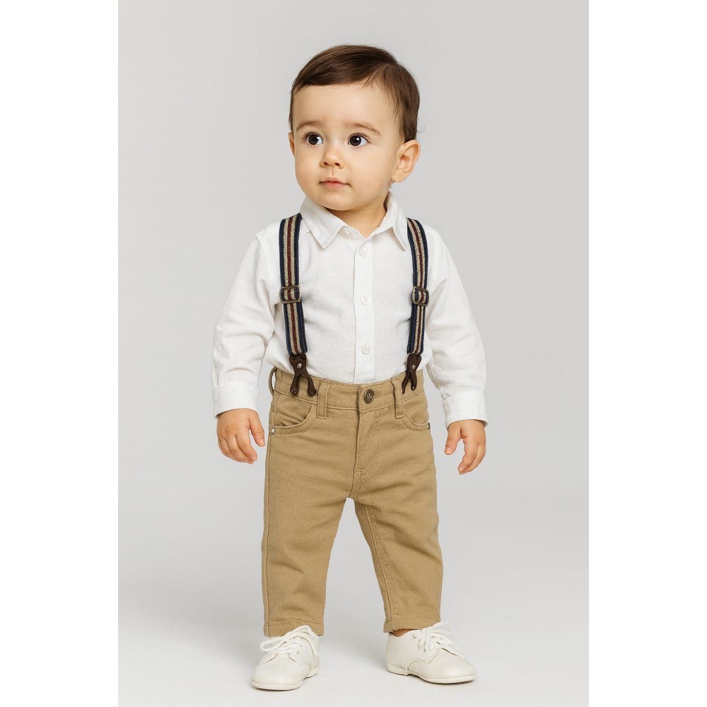 Βρεφικο Παντελονι Για Αγορι 6-24 Μηνων Μπεζ