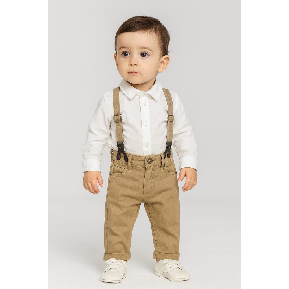 Βρεφικο Παντελονι Για Αγορι 6-24 Μηνων Μπεζ