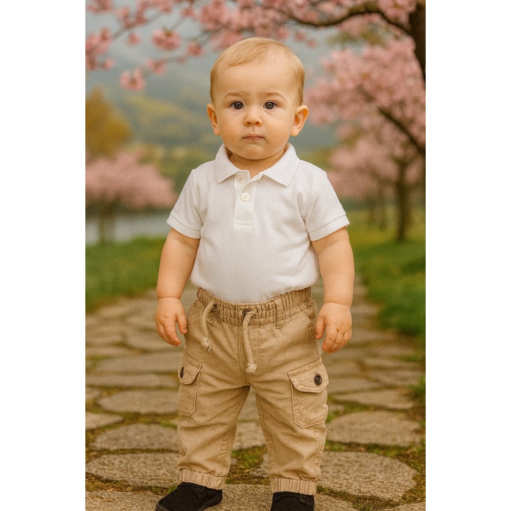 Βρεφικο Παντελονι Για Αγορι 6-24 Μηνων Μπεζ