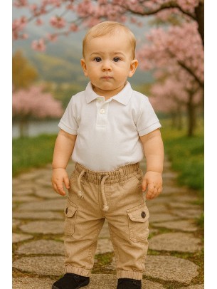 Βρεφικο Παντελονι Για Αγορι 6-24 Μηνων Μπεζ