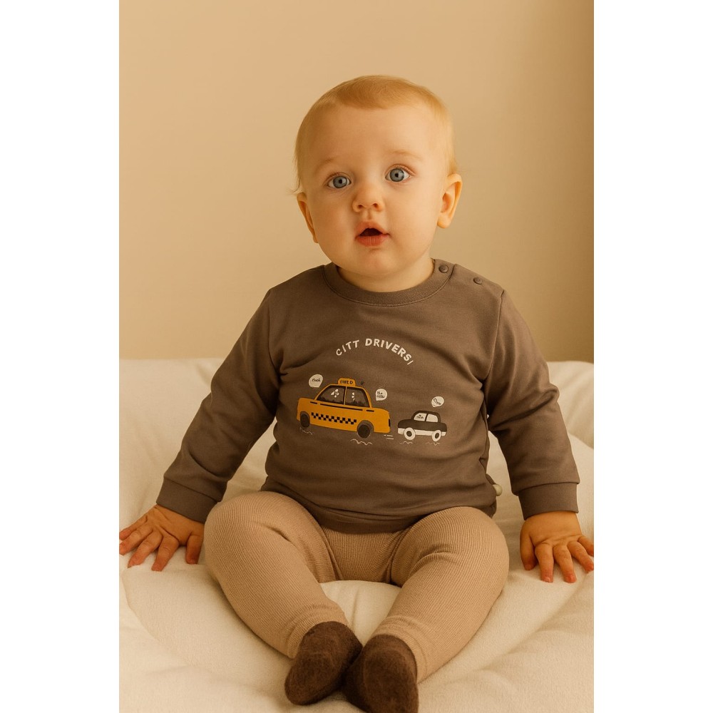 Βρεφική Μπλούζα για Αγόρι 12-30 Μηνών Ανθρακί