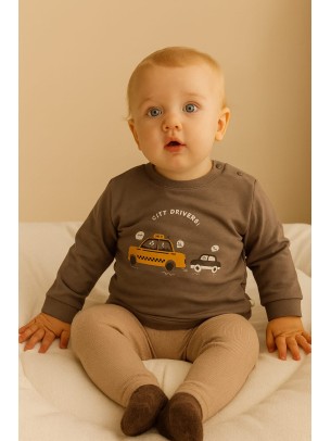 Βρεφική Μπλούζα για Αγόρι 12-30 Μηνών Ανθρακί