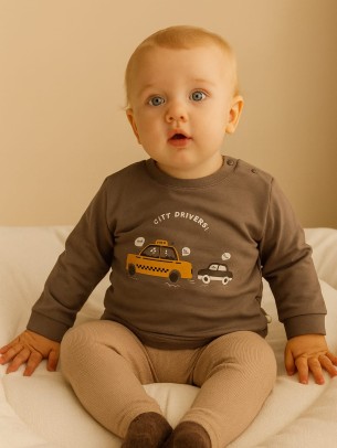 Βρεφική Μπλούζα για Αγόρι 12-30 Μηνών Ανθρακί