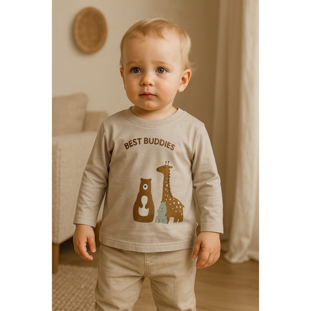 Βρεφική Μπλούζα για Αγόρι 6-30 Μηνών Γκρί