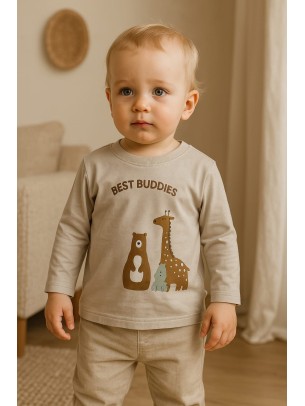 Βρεφική Μπλούζα για Αγόρι 6-30 Μηνών Γκρί