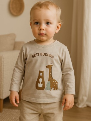 Βρεφική Μπλούζα για Αγόρι 6-30 Μηνών Γκρί