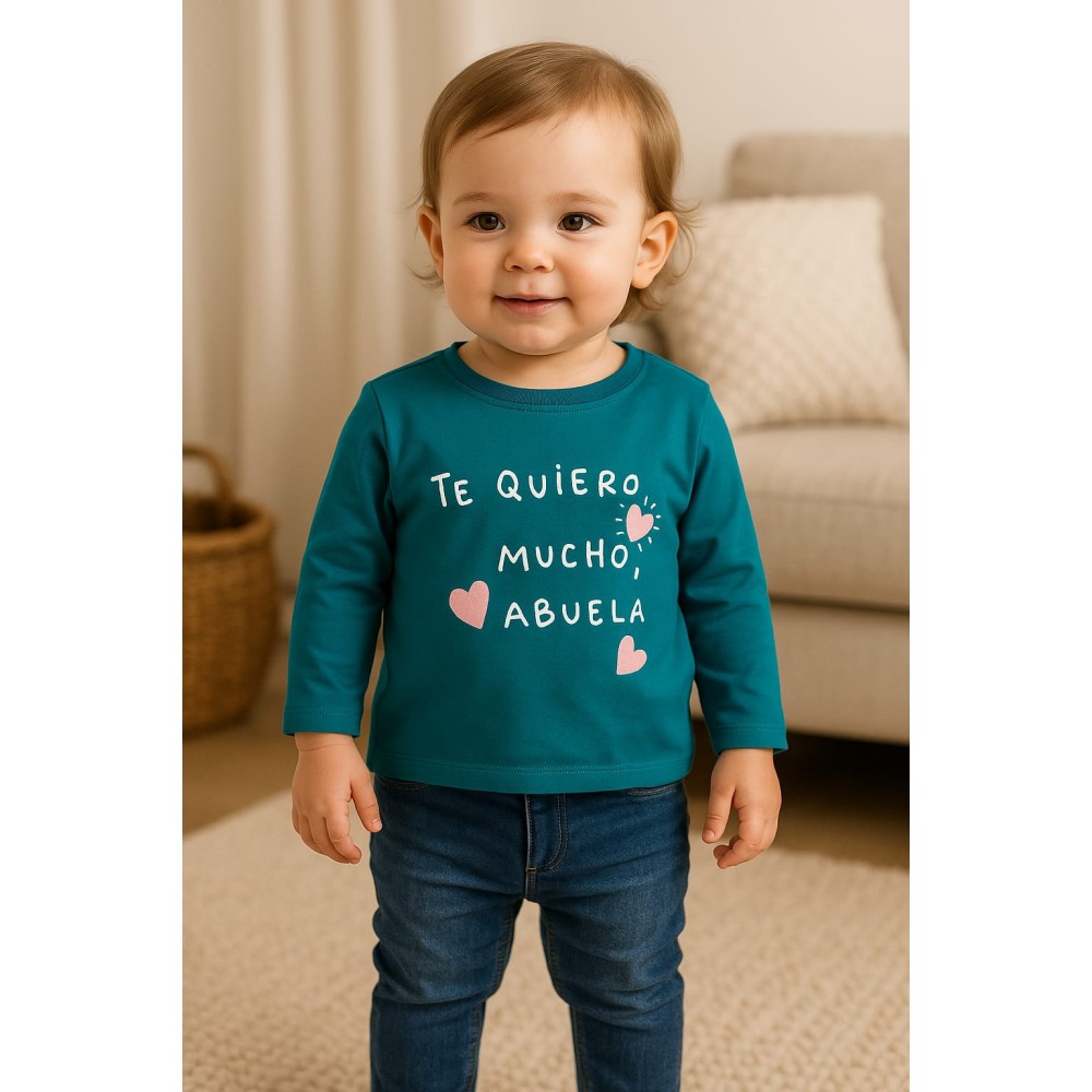 Βρεφική Μπλούζα για Κορίτσι 6-18 Μηνών Πετρόλ